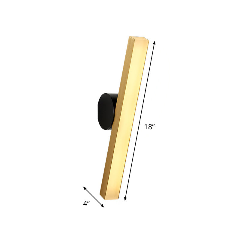 Minimal LED Sconce Light Fixture Acrylic Brass Vertical/Horizontal Square Tube Wall Lighting Ideas Clearhalo 'Cast Iron' 'Glass' 'Industrial' 'Modern wall lights' 'Modern' 'Tiffany' 'Traditional wall lights' 'Wall Lamps & Sconces' 'Wall Lights' Lighting' 1789050