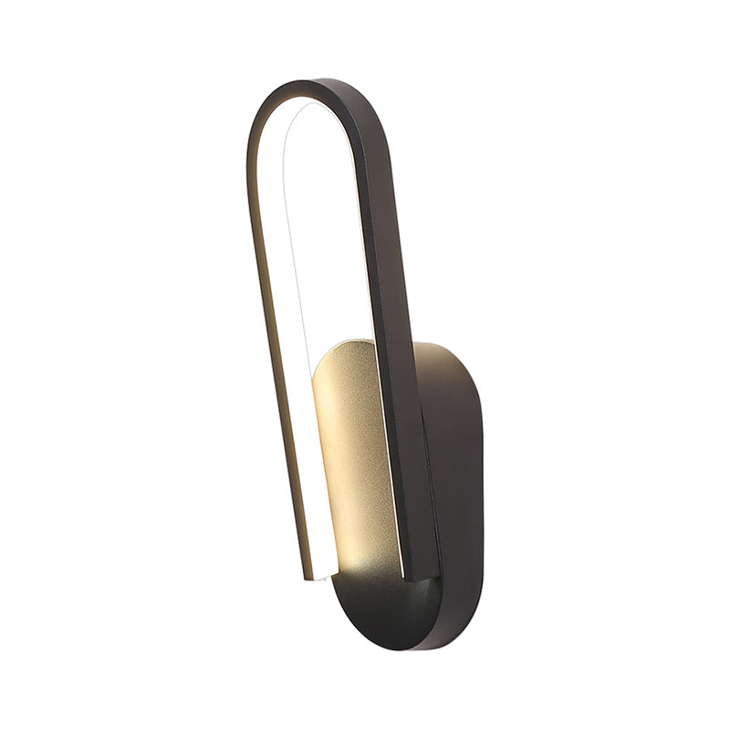 Black/White Sloped Half-Oblong Sconce Minimalist Acrylic LED Wall Mounted Light in Warm/White Light for Parlor Clearhalo 'Cast Iron' 'Glass' 'Industrial' 'Modern wall lights' 'Modern' 'Tiffany' 'Traditional wall lights' 'Wall Lamps & Sconces' 'Wall Lights' Lighting' 1789174