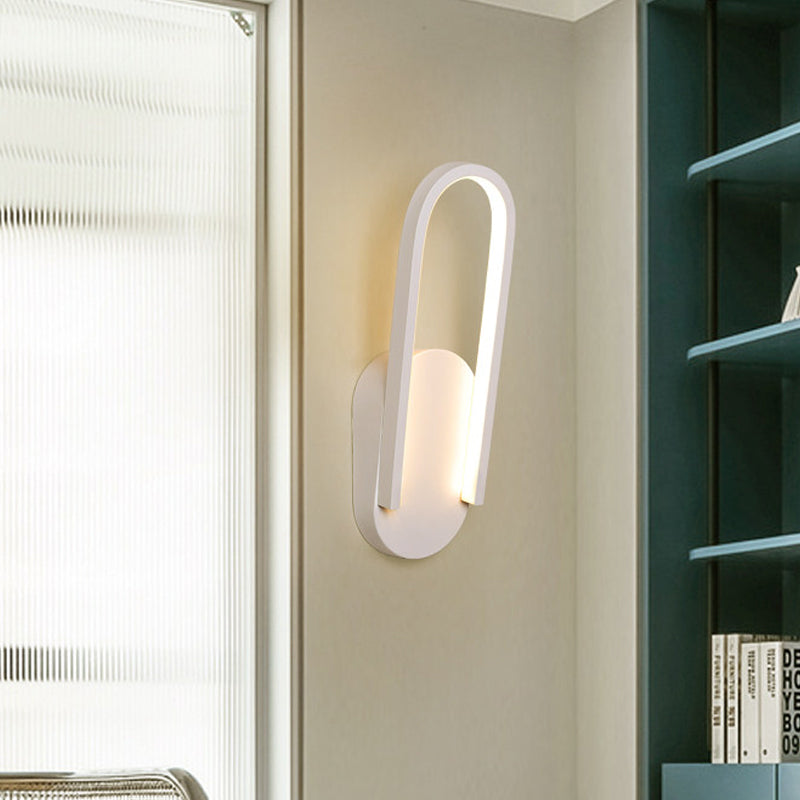 Black/White Sloped Half-Oblong Sconce Minimalist Acrylic LED Wall Mounted Light in Warm/White Light for Parlor Clearhalo 'Cast Iron' 'Glass' 'Industrial' 'Modern wall lights' 'Modern' 'Tiffany' 'Traditional wall lights' 'Wall Lamps & Sconces' 'Wall Lights' Lighting' 1789177
