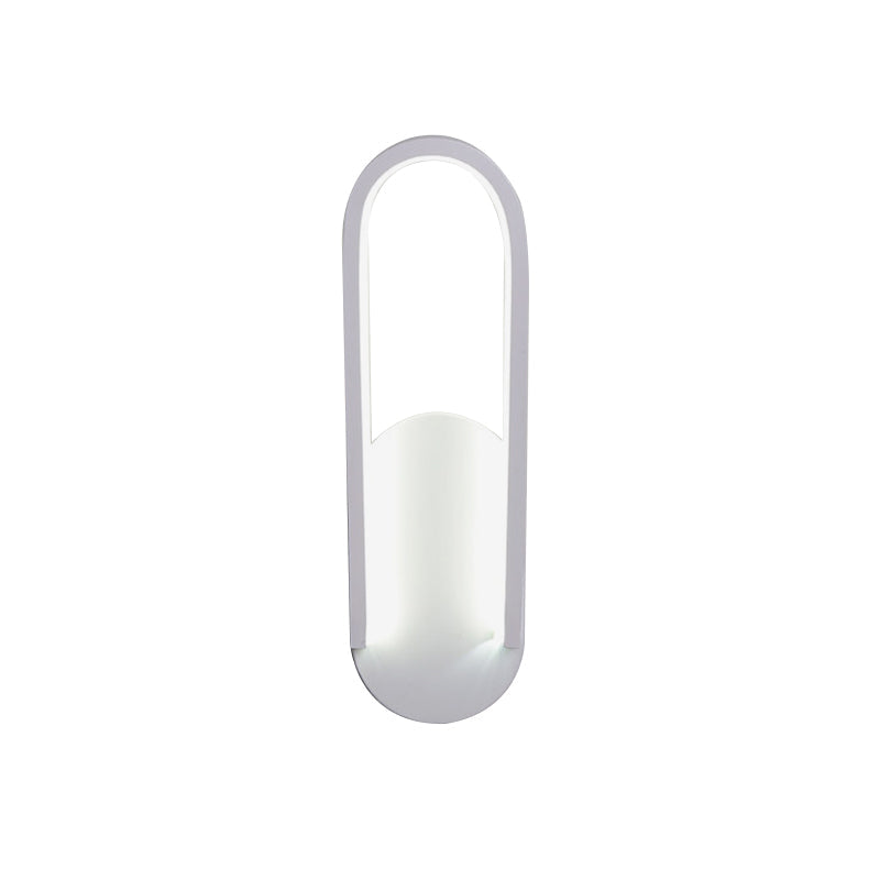Black/White Sloped Half-Oblong Sconce Minimalist Acrylic LED Wall Mounted Light in Warm/White Light for Parlor Clearhalo 'Cast Iron' 'Glass' 'Industrial' 'Modern wall lights' 'Modern' 'Tiffany' 'Traditional wall lights' 'Wall Lamps & Sconces' 'Wall Lights' Lighting' 1789179