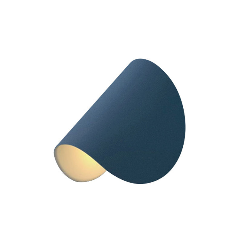Metal Folded Up Down Wall Light Designer Blue 1 Bulb Flush Mount Sconce for Bedside Clearhalo 'Cast Iron' 'Glass' 'Industrial' 'Modern wall lights' 'Modern' 'Tiffany' 'Traditional wall lights' 'Wall Lamps & Sconces' 'Wall Lights' Lighting' 1789378