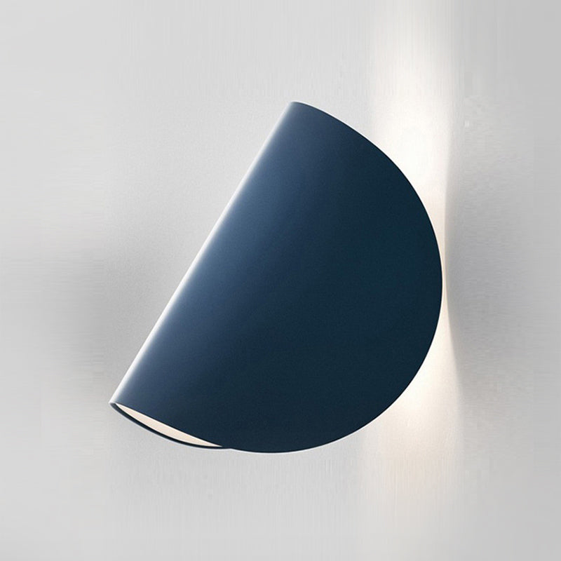 Metal Folded Up Down Wall Light Designer Blue 1 Bulb Flush Mount Sconce for Bedside Clearhalo 'Cast Iron' 'Glass' 'Industrial' 'Modern wall lights' 'Modern' 'Tiffany' 'Traditional wall lights' 'Wall Lamps & Sconces' 'Wall Lights' Lighting' 1789379