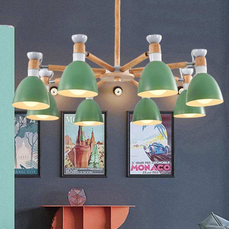 Macaroon Horn Shape Hanging Chandelier Metal Hanging Pendant for Living Room Clearhalo 'Ceiling Lights' 'Chandeliers' Lighting' options 1791033