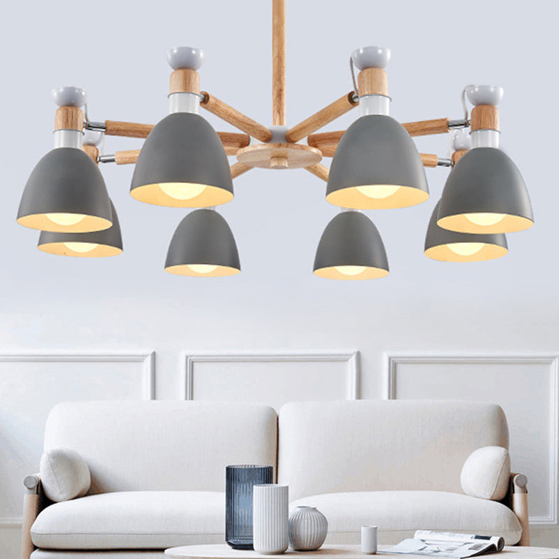 Macaroon Horn Shape Hanging Chandelier Metal Hanging Pendant for Living Room Clearhalo 'Ceiling Lights' 'Chandeliers' Lighting' options 1791038