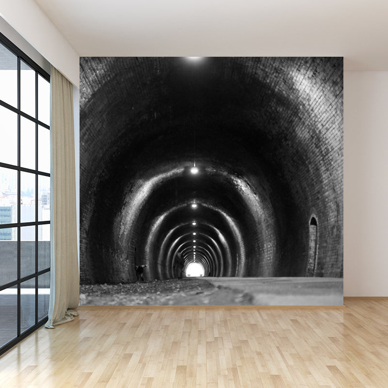 Tunnel Mural Wallpaper Light Color Novelty Style Wall Covering for Girls Bedroom Clearhalo 'Wall Decor' 'Wall Mural' 1791984