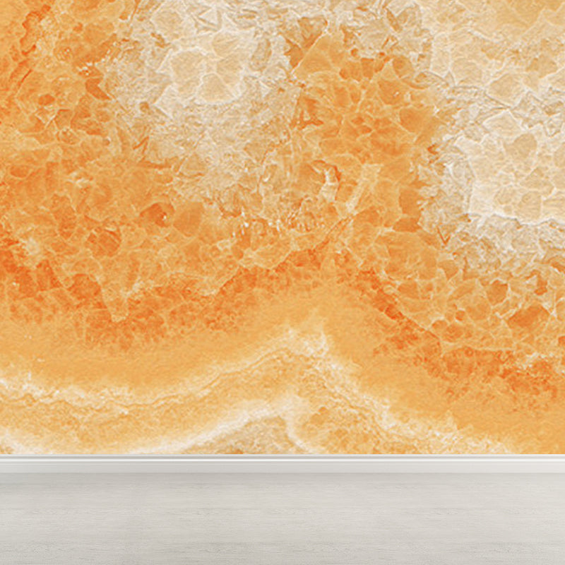 Illustration Style Abstract Mural Giant Wall Covering for Dining Room, Custom Printed Orange Clearhalo 'Wall Decor' 'Wall Mural' 1792137