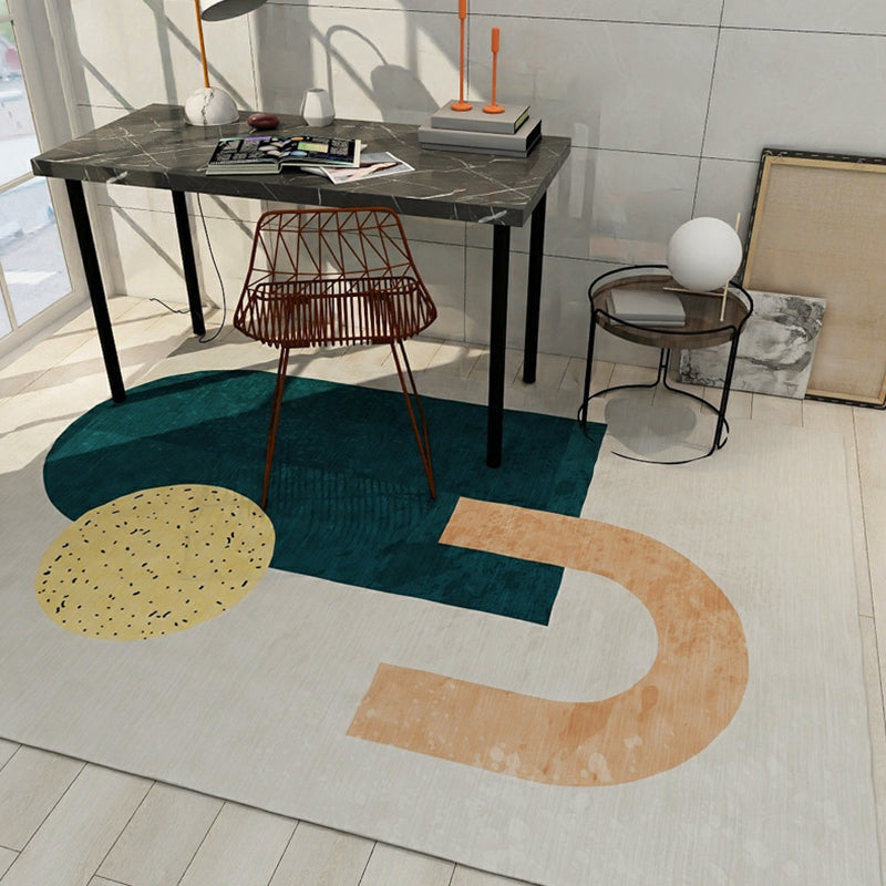 Contemporary Colorblock Rug Multicolor Polyester Rug Non-Slip Pet Friendly Washable Carpet for Living Room Green Clearhalo 'Area Rug' 'Modern' 'Rugs' Rug' 1792278