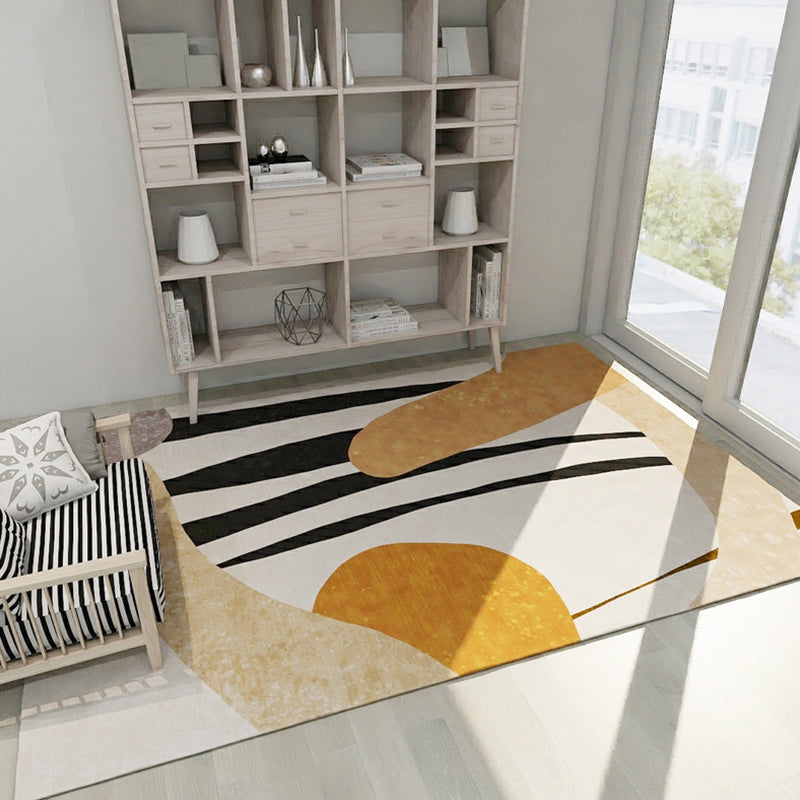 Contemporary Colorblock Rug Multicolor Polyester Rug Non-Slip Pet Friendly Washable Carpet for Living Room Golden Clearhalo 'Area Rug' 'Modern' 'Rugs' Rug' 1792280
