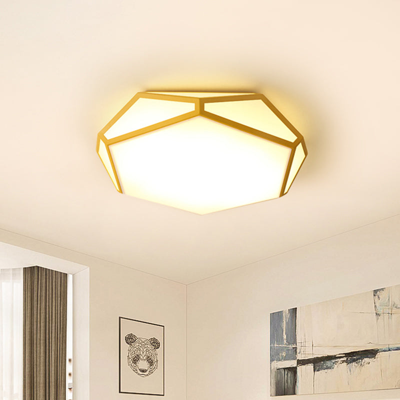 Nordic Hexagon Shape Ceiling Mount Light Acrylic Candy Colored LED Ceiling Light for Corridor Yellow Clearhalo 'Ceiling Lights' 'Close To Ceiling Lights' 'Close to ceiling' 'Flush mount' Lighting' 1796884