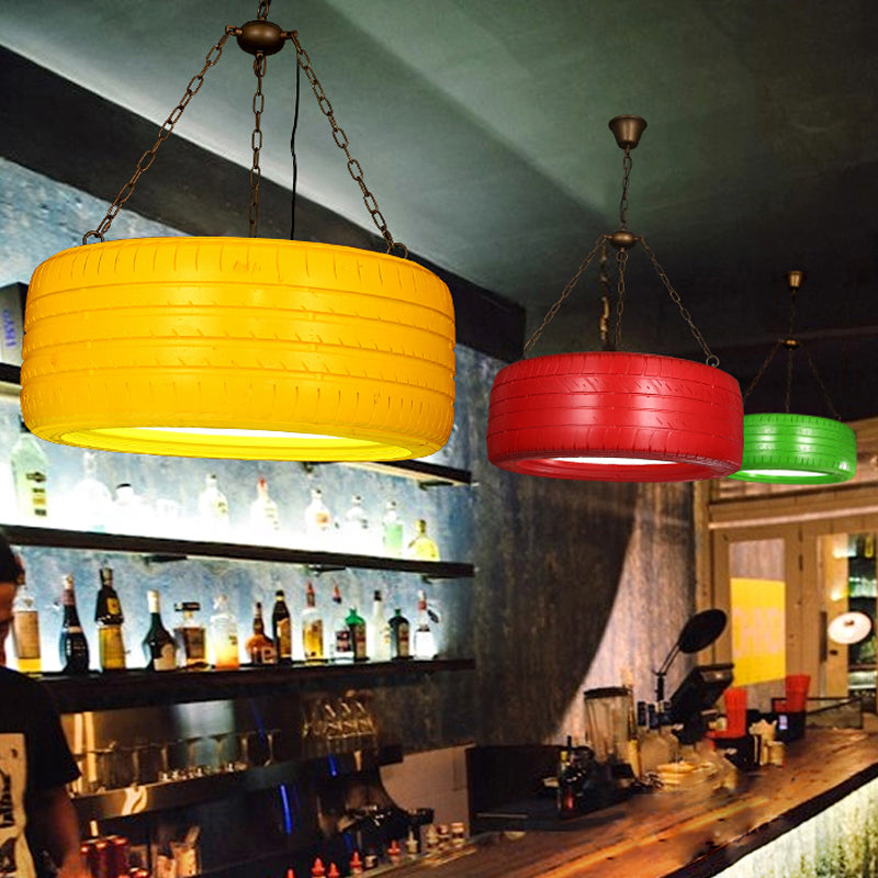 Creative Industrial Hanging Light Car Tire Rubber Chandelier with Hanging Chain for Bar Clearhalo 'Ceiling Lights' 'Chandeliers' Lighting' options 1797091
