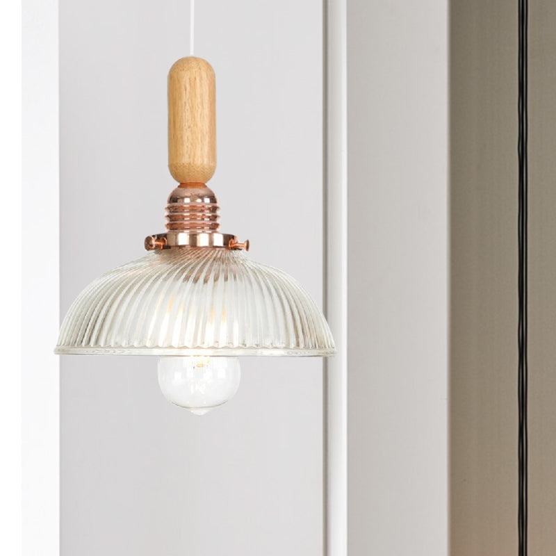 Clear/White Cone/Dome/Saucer Hanging Light Fixture Industrial Glass 1 Light Indoor Ceiling Pendant Light Clearhalo 'Ceiling Lights' 'Glass shade' 'Glass' 'Pendant Lights' 'Pendants' Lighting' 1797231