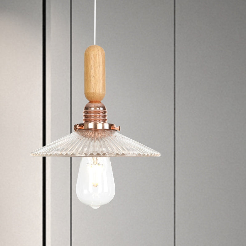 Clear/White Cone/Dome/Saucer Hanging Light Fixture Industrial Glass 1 Light Indoor Ceiling Pendant Light Clearhalo 'Ceiling Lights' 'Glass shade' 'Glass' 'Pendant Lights' 'Pendants' Lighting' 1797246