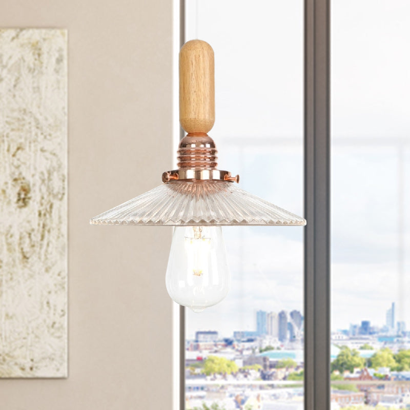 Clear/White Cone/Dome/Saucer Hanging Light Fixture Industrial Glass 1 Light Indoor Ceiling Pendant Light Clearhalo 'Ceiling Lights' 'Glass shade' 'Glass' 'Pendant Lights' 'Pendants' Lighting' 1797247
