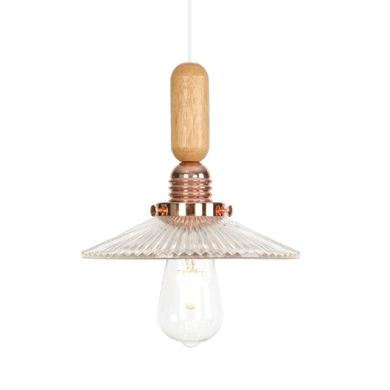 Clear/White Cone/Dome/Saucer Hanging Light Fixture Industrial Glass 1 Light Indoor Ceiling Pendant Light Clearhalo 'Ceiling Lights' 'Glass shade' 'Glass' 'Pendant Lights' 'Pendants' Lighting' 1797248