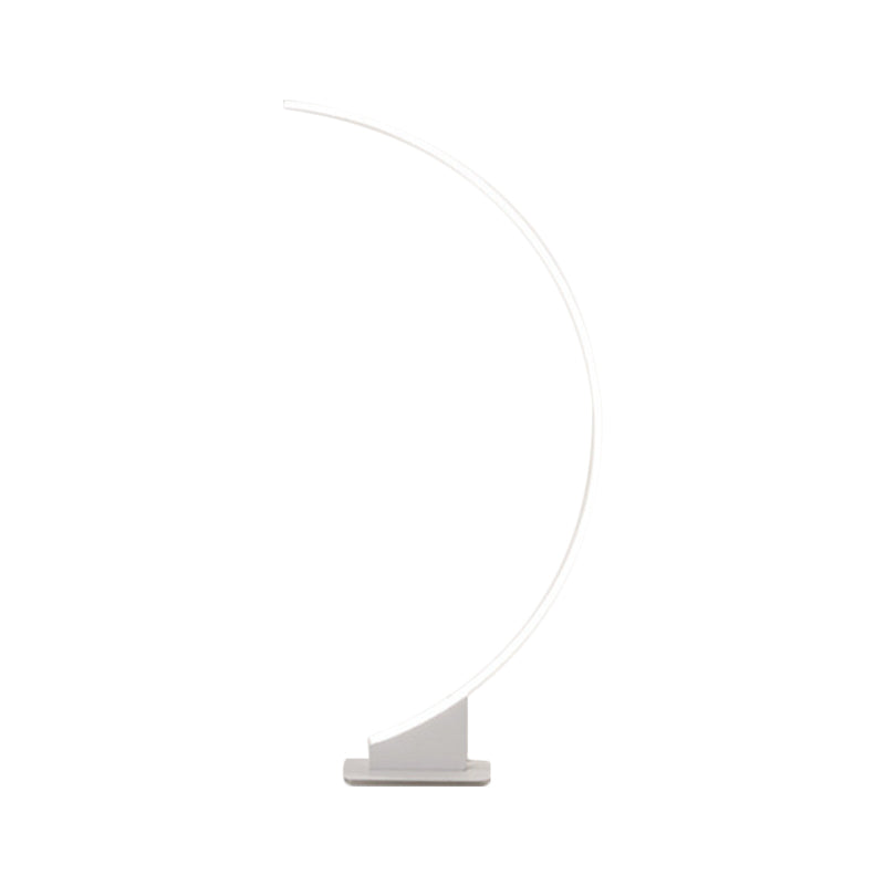 White/Coffee Arch Floor Lamp Minimalist LED Metal Floor Standing Lighting in Warm/White Light for Bedroom Clearhalo 'Floor Lamps' 'Lamps' Lighting' 1804366