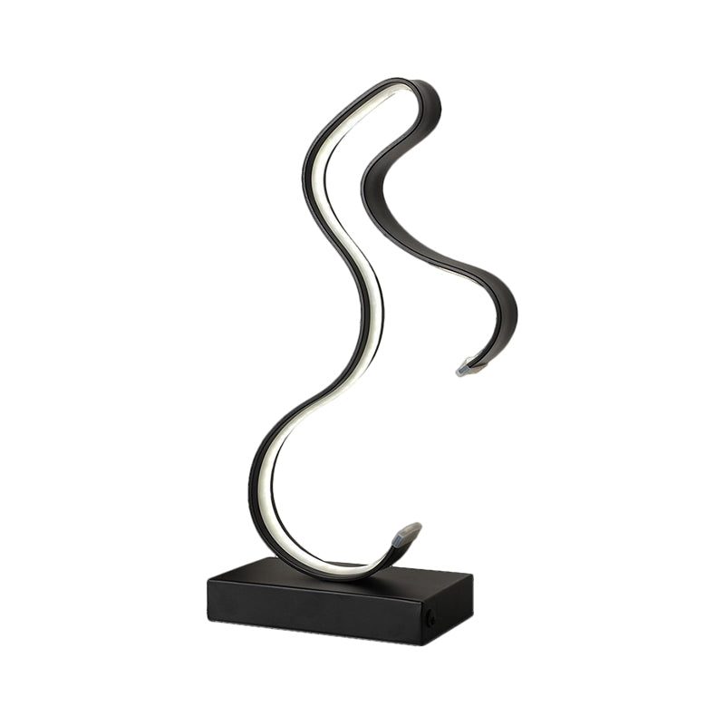 Black/Gold Horsey Shape Table Light Modern LED Metal Task Lighting with Rectangle Pedestal Clearhalo 'Lamps' 'Table Lamps' Lighting' 1804476