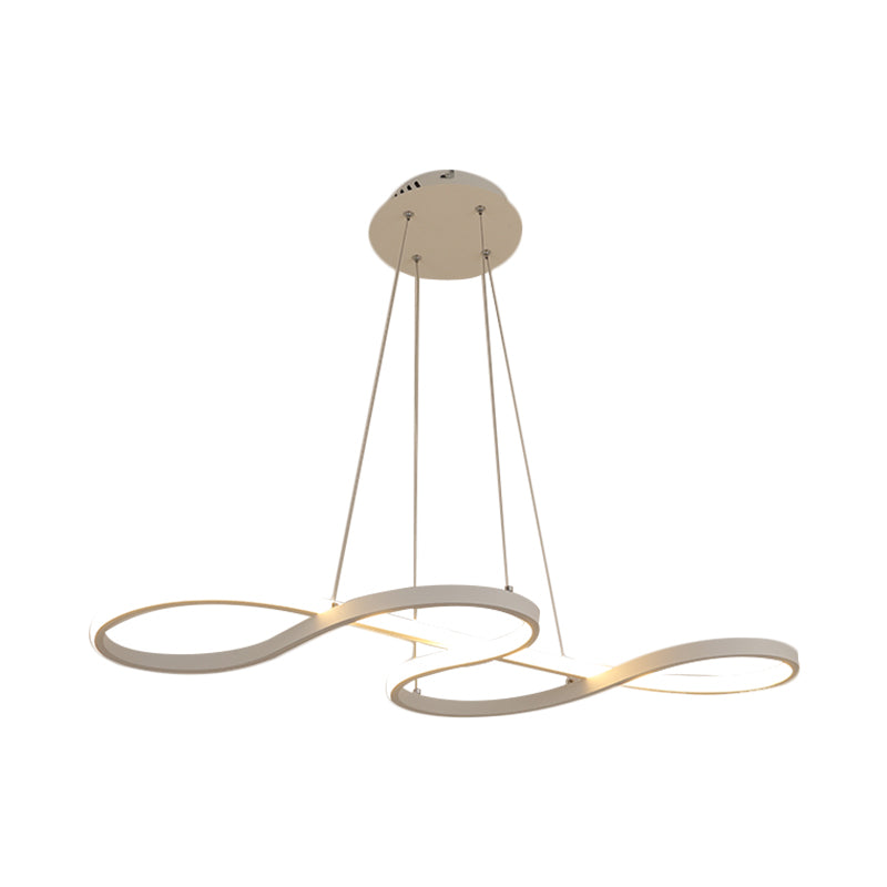 Metallic Twining Chandelier Lamp Simplicity Black/White/Gold LED Pendant Lighting Fixture in Warm/White Light Clearhalo 'Ceiling Lights' 'Chandeliers' 'Modern Chandeliers' 'Modern' Lighting' 1804755