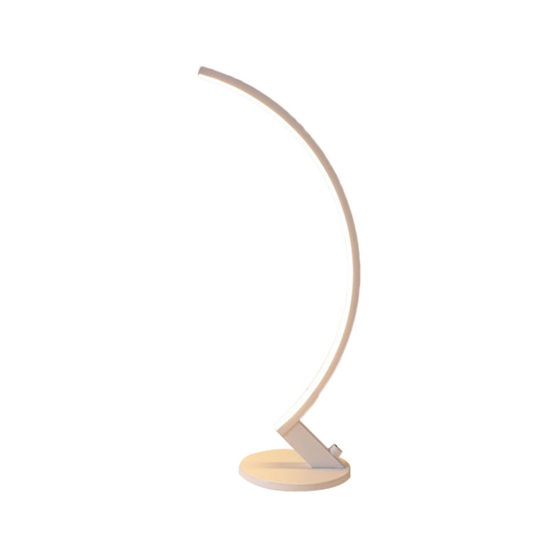 Arc Metal Reading Desk Lighting Modernist White/Coffee LED Night Table Lamp in Warm/White Light for Bedside Clearhalo 'Lamps' 'Table Lamps' Lighting' 1804781