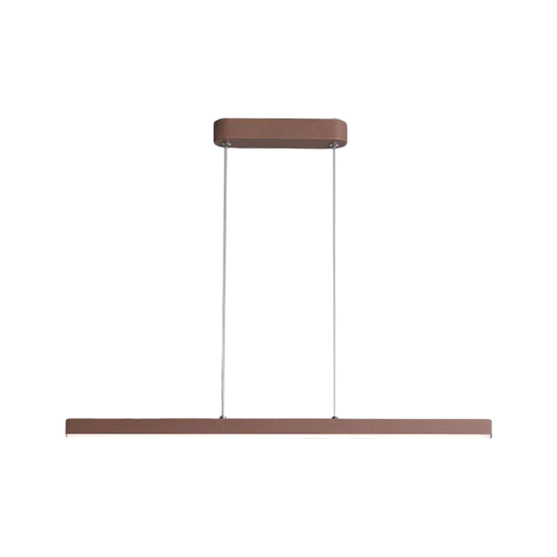Metal Linear Island Lighting Ideas Modernism LED Ceiling Suspension Lamp in Brown, Warm/White Light Clearhalo 'Ceiling Lights' 'Island Lights' Lighting' 1805353
