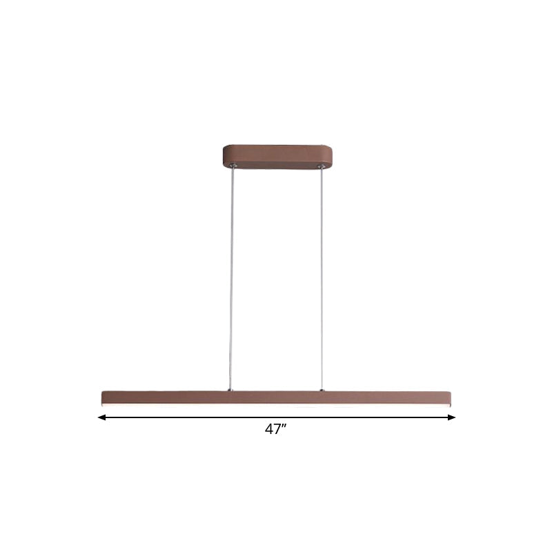 Metal Linear Island Lighting Ideas Modernism LED Ceiling Suspension Lamp in Brown, Warm/White Light Clearhalo 'Ceiling Lights' 'Island Lights' Lighting' 1805354