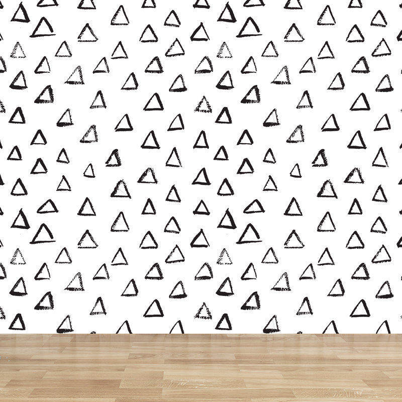 Black and White Botanic Drawing Mural Geometric Modern Water-Proof Wall Covering Clearhalo 'Wall Decor' 'Wall Mural' 1805745