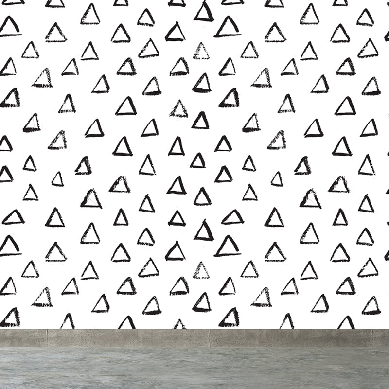 Black and White Botanic Drawing Mural Geometric Modern Water-Proof Wall Covering Clearhalo 'Wall Decor' 'Wall Mural' 1805746