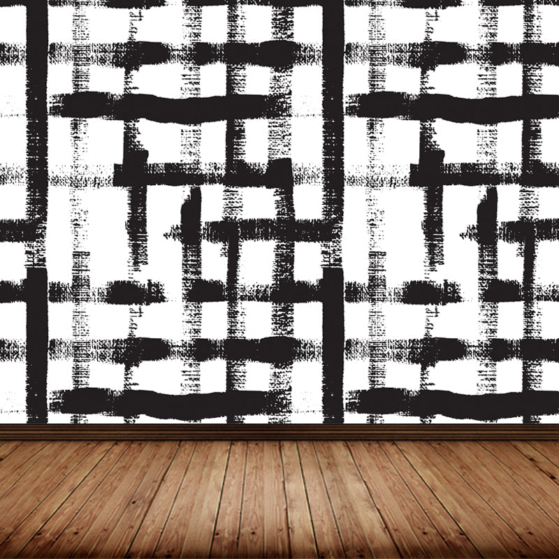 Modern Geometric Wall Mural Non-Woven Stain Resistant Black and White Wall Art for Home Clearhalo 'Wall Decor' 'Wall Mural' 1805860