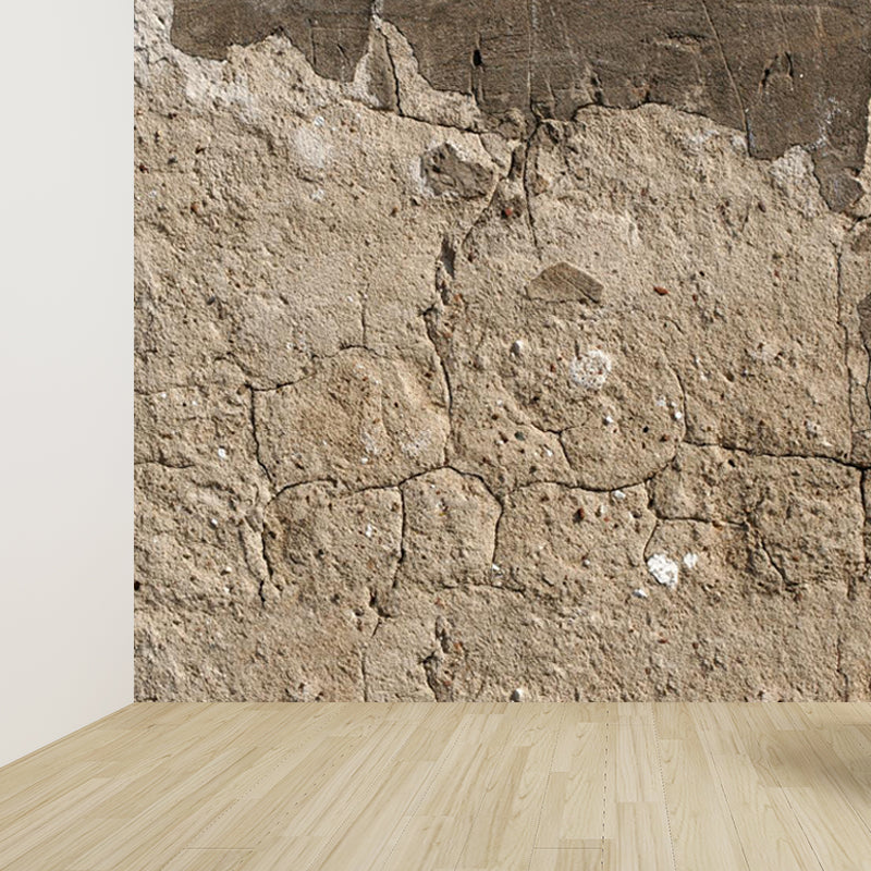 Shabby Stone Mural Wallpaper for Living Room, Light Color, Custom Size Available Clearhalo 'Wall Decor' 'Wall Mural' 1805936
