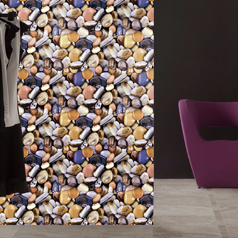 Vinyl 31' x 20.5" Contemporary Non-Pasted 3D Print Cobblestone and Rock Wallpaper Clearhalo 'Industrial wall decor' 'Industrial' 'Wallpaper' Wall Decor' 1806064