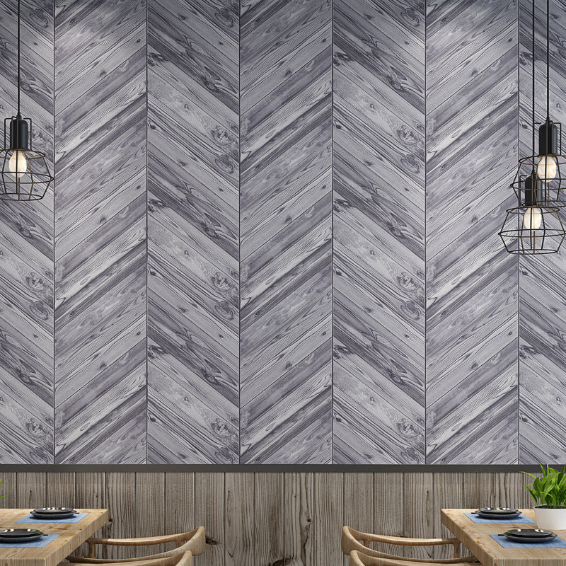 Nostalgic Faux Wood of Herringbone Pattern Non-Pasted Wallpaper for Cafe, 20.5
