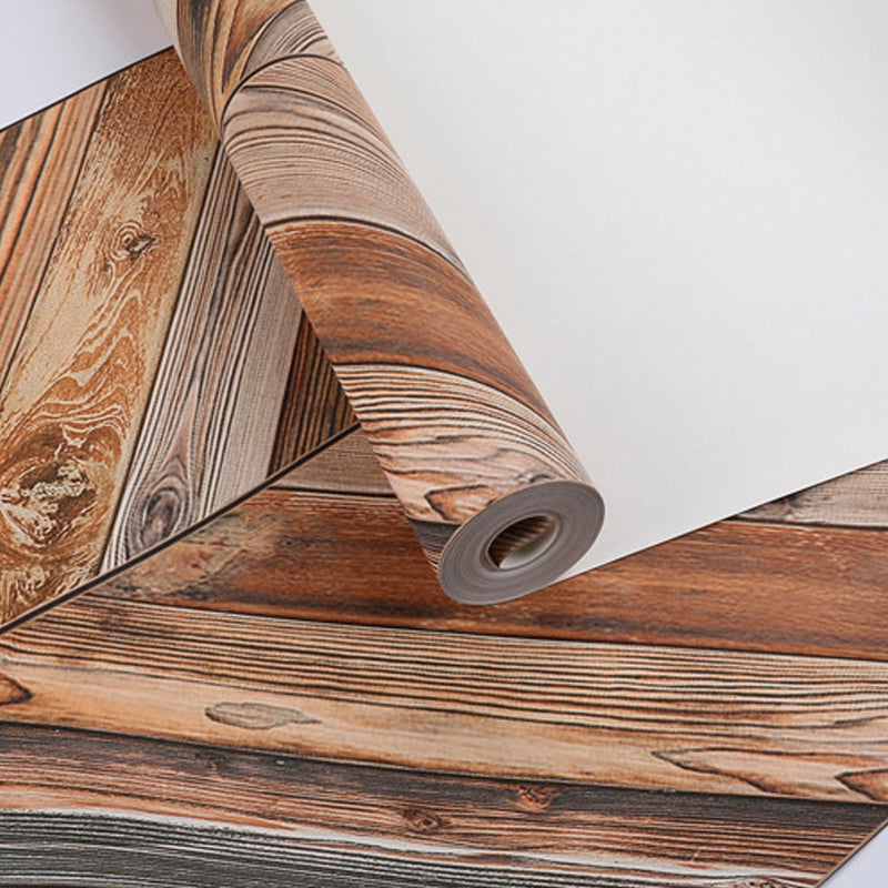 Nostalgic Faux Wood of Herringbone Pattern Non-Pasted Wallpaper for Cafe, 20.5
