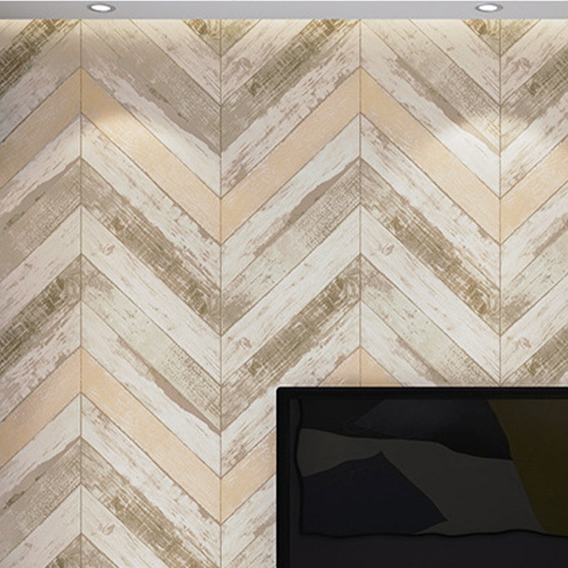 Minimalist Beige Retro Chevron Wood Wallpaper, 31'L x 20.5"W, Non-Pasted Red Clearhalo 'Country wall decor' 'Rustic' 'Wallpaper' Wall Decor' 1806118