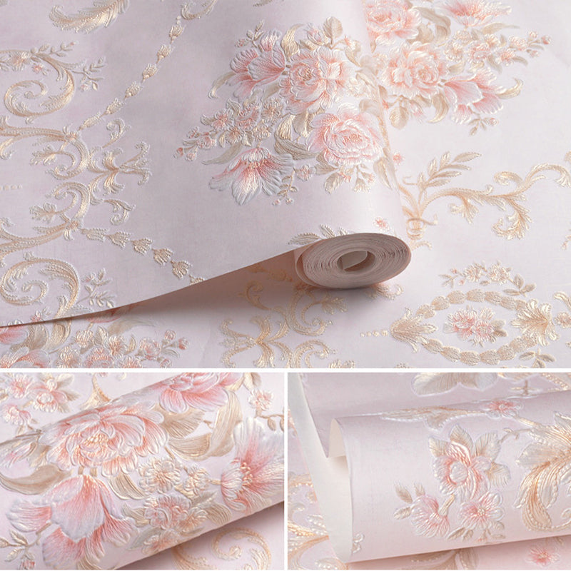 Luxe Countryside Wall Decor 3D Simple Flower Non-Pasted Wallpaper, 31'L x 20.5"W Clearhalo 'Vintage wall decor' 'Vintage' 'Wallpaper' Wall Decor' 1806146