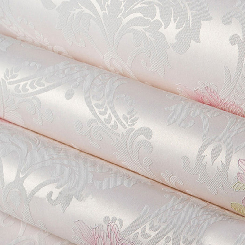 Light Color Romantic Fresh Embossed Flower Design Wallpaper, 33 ft. x 20.5 in, Non-Pasted Clearhalo 'Vintage wall decor' 'Vintage' 'Wallpaper' Wall Decor' 1806203