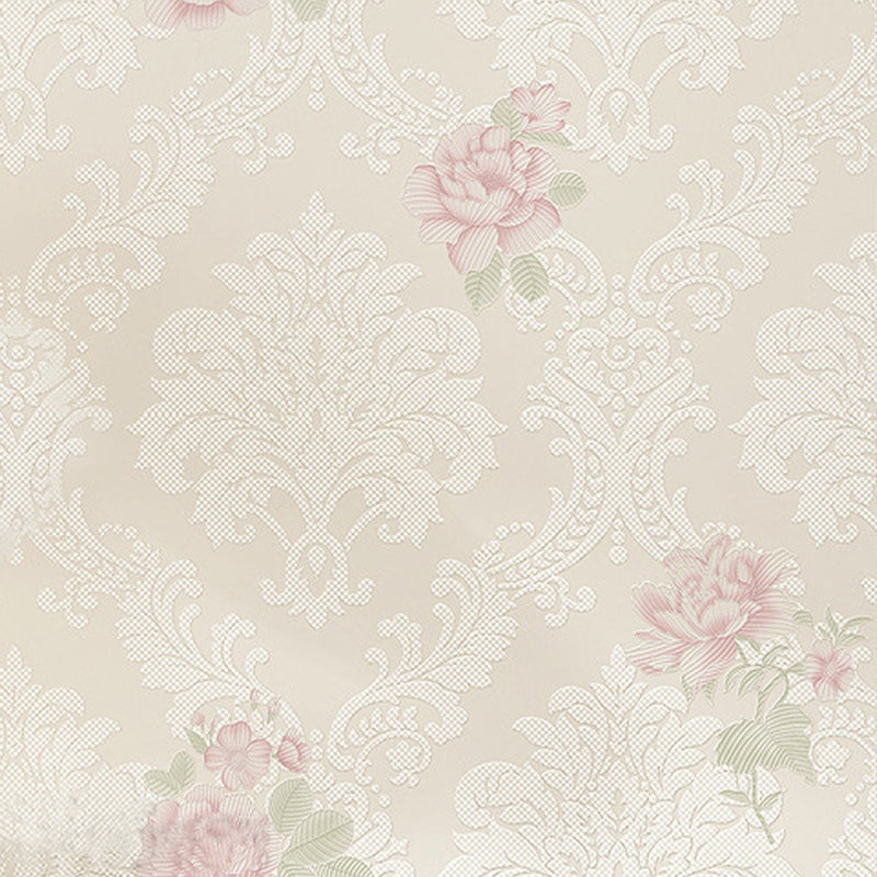 Light Color Romantic Fresh Embossed Flower Design Wallpaper, 33 ft. x 20.5 in, Non-Pasted Clearhalo 'Vintage wall decor' 'Vintage' 'Wallpaper' Wall Decor' 1806205