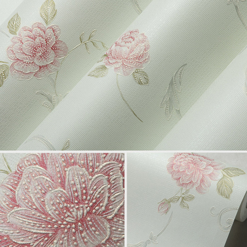 Non-Pasted Wallpaper with Light Color Blossoms and Floral Pattern, 20.5"W x 31'L Clearhalo 'Country wall decor' 'Rustic' 'Wallpaper' Wall Decor' 1806256