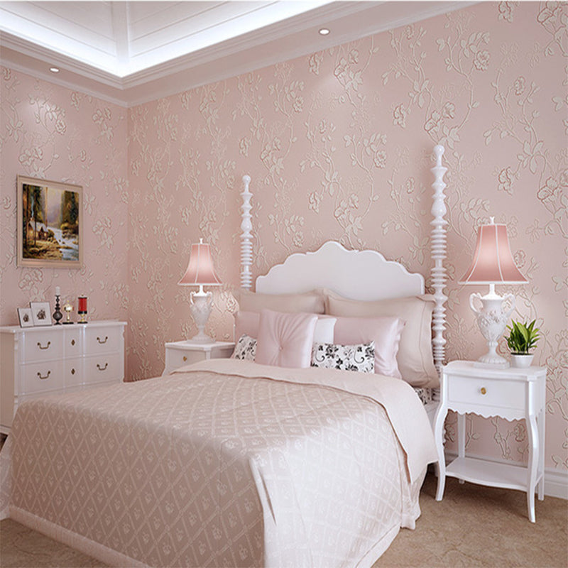 Fresh and Light 3D Print Embossed Vine Flowers Decorative Non-Pasted Wallpaper, 20.5