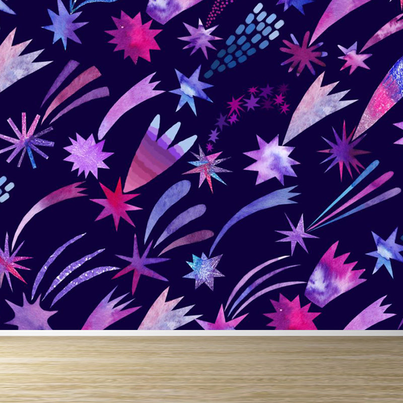 Huge Outer Space Wallpaper Mural Cartoon Creative Universe Wall Covering in Bright Color Clearhalo 'Wall Decor' 'Wall Mural' 1806605