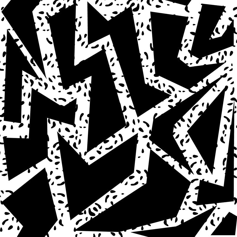 Funny Seamless Geometric Pattern Mural for Boys Bedroom, Black and White, Made to Measure Clearhalo 'Wall Decor' 'Wall Mural' 1806766