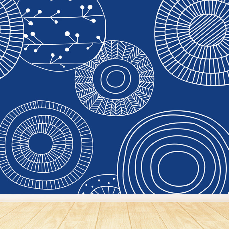 Illustration Flower Wall Mural Decal for House Interior, Soft Color, Made to Measure Clearhalo 'Wall Decor' 'Wall Mural' 1807139