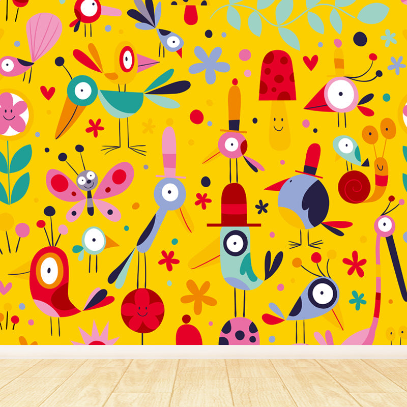 Cartoon Patterned Mural Wallpaper Non-Woven Washable Multicolored Art for Kids Bedroom Clearhalo 'Wall Decor' 'Wall Mural' 1807223