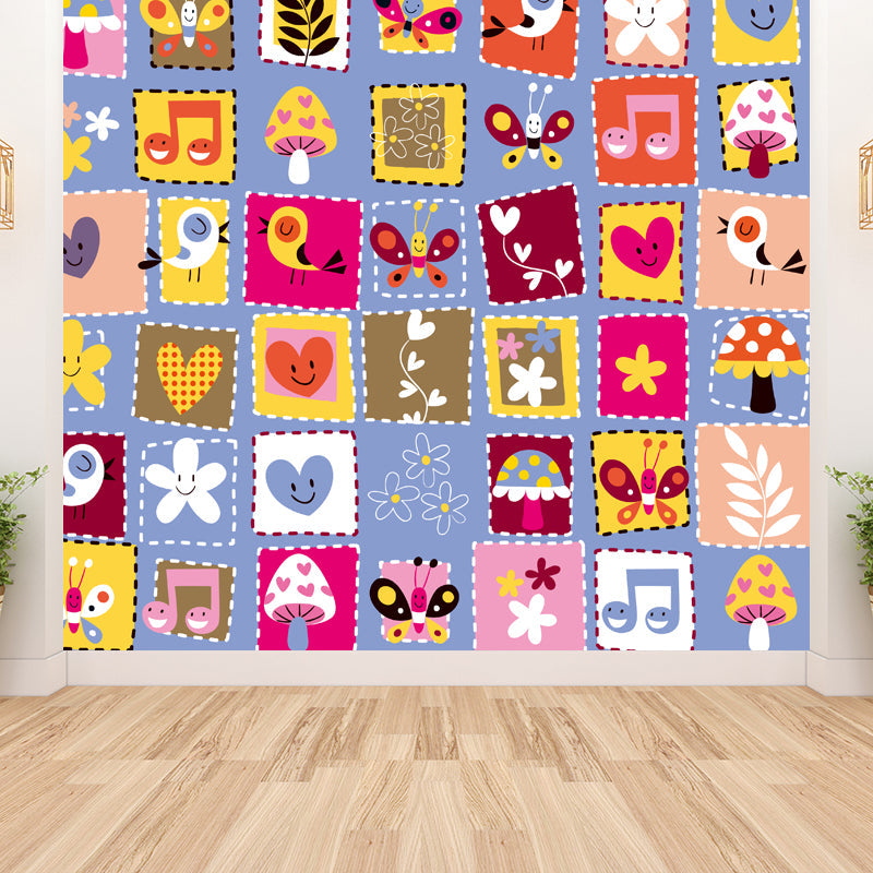 Cartoon Patterned Mural Wallpaper Non-Woven Washable Multicolored Art for Kids Bedroom Clearhalo 'Wall Decor' 'Wall Mural' 1807240