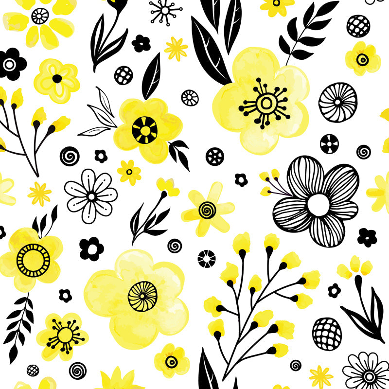 Bright Flowers Wall Mural Decal Stain Resistant Wall Decor for Kindergarten, Custom Made Clearhalo 'Wall Decor' 'Wall Mural' 1807286
