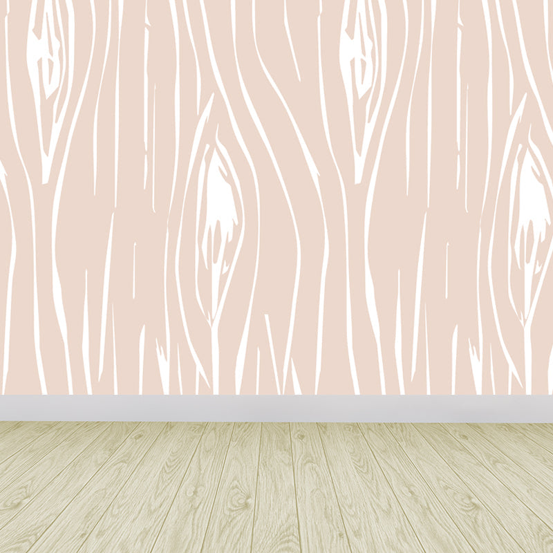 Illustration Wood Look Mural Wallpaper Whole Wall Decor for Living Room, Custom-Print Orange Clearhalo 'Wall Decor' 'Wall Mural' 1807403