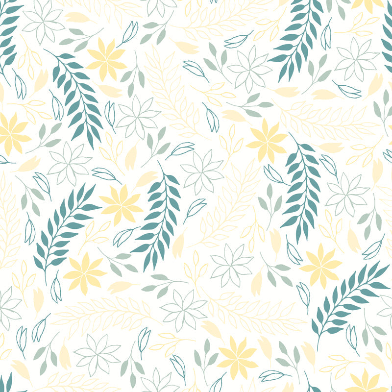 Botanical Print Mural Wallpaper Pastel Color Contemporary Wall Covering for Bedroom Clearhalo 'Wall Decor' 'Wall Mural' 1807801