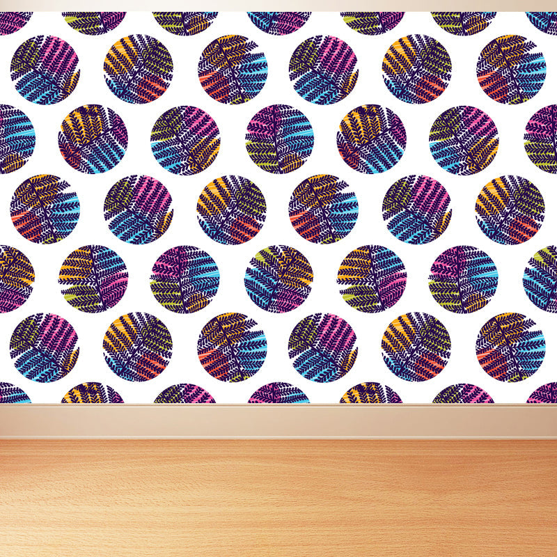 Contemporary Botanical Print Mural Decal Soft Color Dining Room Wall Covering, Custom Black Clearhalo 'Wall Decor' 'Wall Mural' 1807948