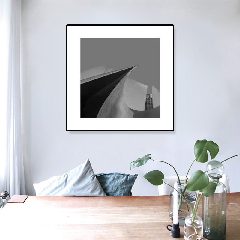 Grey Skyscraper Wall Art Architecture Contemporary Textured Canvas Print for Home Clearhalo 'Art Gallery' 'Canvas Art' 'Contemporary Art Gallery' 'Modern' Arts' 1808359