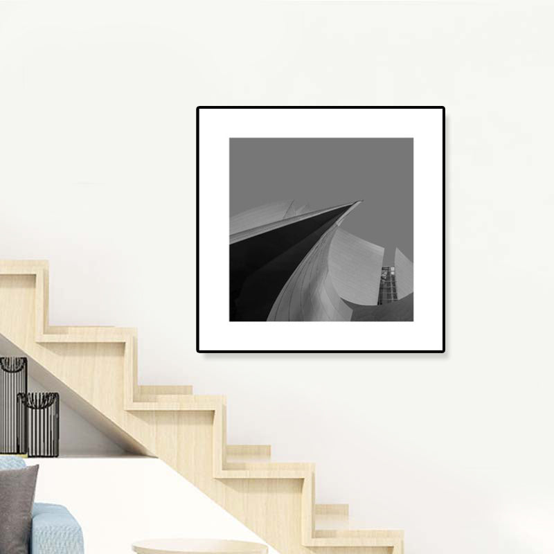 Grey Skyscraper Wall Art Architecture Contemporary Textured Canvas Print for Home Clearhalo 'Art Gallery' 'Canvas Art' 'Contemporary Art Gallery' 'Modern' Arts' 1808360