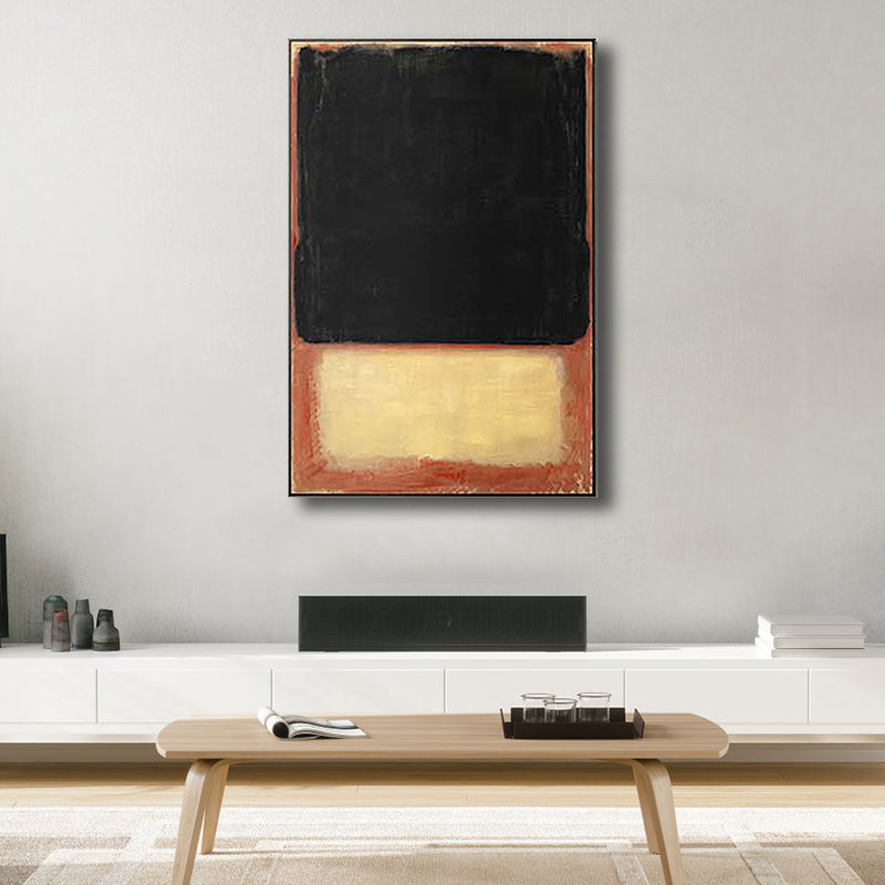Light Color Hand Printed Canvas Textured Abstract Expressionism House Interior Painting - Clearhalo - 'Arts' - 'Canvas Art' - 1808822
