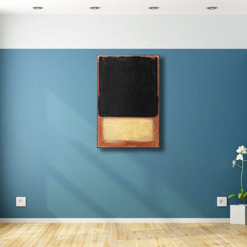 Light Color Hand Printed Canvas Textured Abstract Expressionism House Interior Painting - Clearhalo - 'Arts' - 'Canvas Art' - 1808823